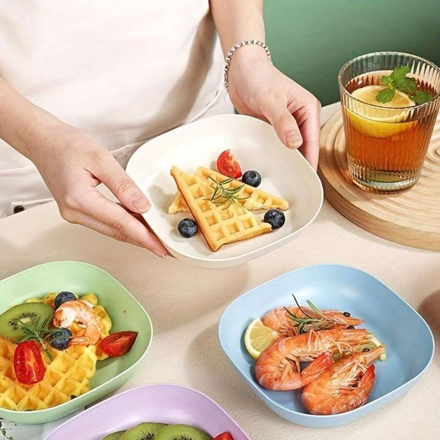10pcs Household Dining Table Waste Plate, Slouchy Bone Dish Snack Plate, Creative Dining Table Waste Dish - Multicolor - View 1