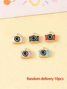 10/20/100pcs Creative 3D Alloy Drip Oil Imitation Mini Camera Pendant DIY Necklace Keychain Charm - Mini Camera - View 15