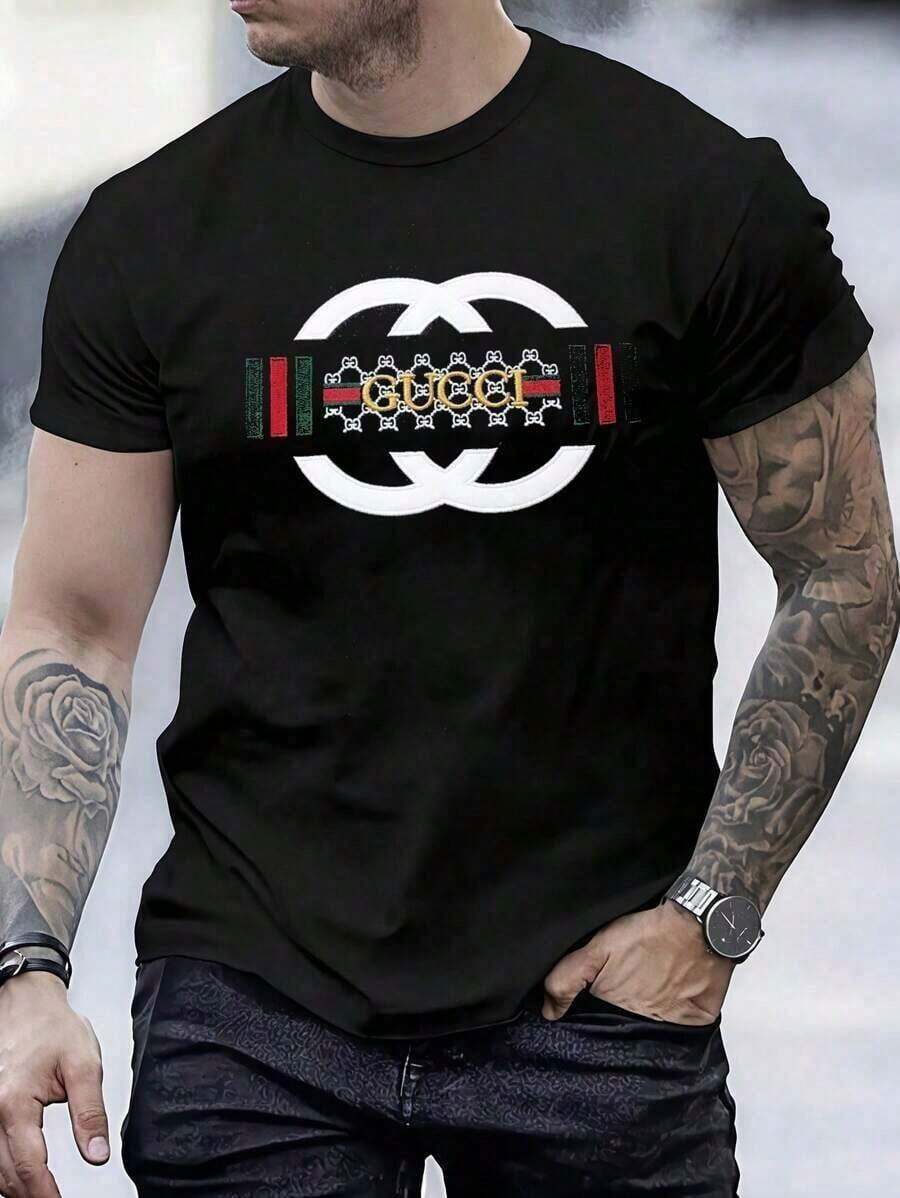 Camiseta unisex.Para hombres.Manga corta.Camisa T de manga corta.Ropa de primavera.Ropa de verano.Prenda de vestir.Prenda superior.Ancho.Silueta grande.Diseño con estampado.Regalo.Regalo.Estilo street.Primavera.Verano.Otoño.Invierno.Para hombres. - Negro - Ver 1