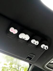 Cute Eye-Shaped Car Visor Clip Fashion Glasses Holder, Magnetic Storage Rack (Glasses Not Included) - A - View 8