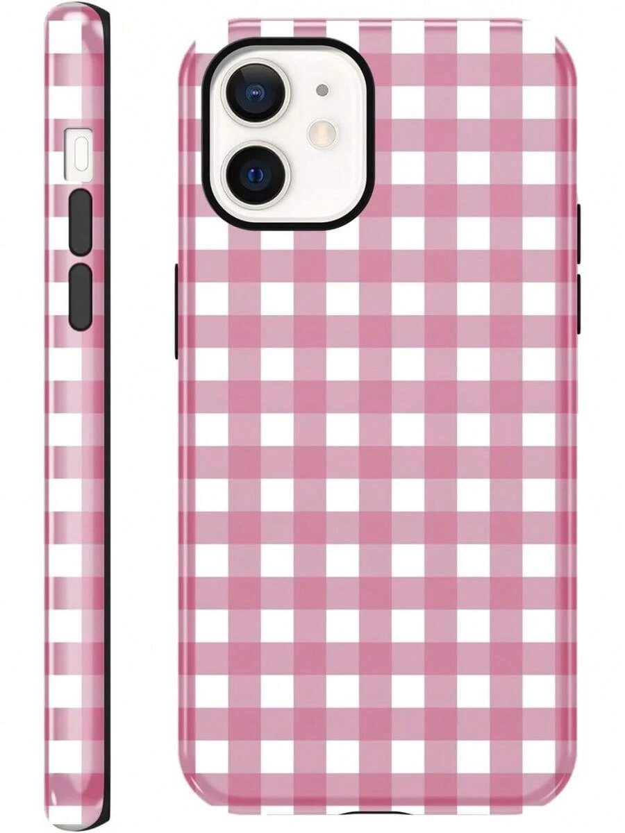 iPhone15 Handyhülle, ,, Sommer-Streifenmuster, geeignet für Frauen und Mädchen, Zwei-in-Eins-Schutzhülle, Silikonhülle, bedrucktes Design, kratzfeste Schutzhülle, weiß und grau. - Weiß 2 - Übersicht 1