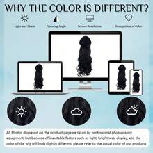 High Temperature Silk Big Wavy Ponytail Wig, Elastic Net Drawstring Hairnet Style Synthetic Curly Hair Ponytail - 1B# - View 7