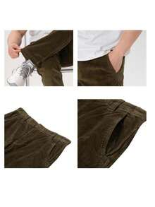 Timberland Calça de Veludo Masculina, Oliva Escuro, Calça Casual Minimalista Confortável de Malha FQ, A62MK302 - A62MK302 - Visão 6