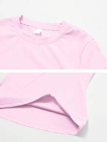 NcmRyu 3 buah Kaos Wanita Lengan Pendek Kasual Sporty Kerah Bulat Pas Badan Warna Polos - MultiWarna - View 4