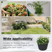 Plastic Flower Pot Seedling Pot Gardening Flower Pot With Drainage Holes Can Be Used For Planting, Cuttings, Seedlings, Succulent Cultivation, Seed Germination, Suitable For Patio Lawn Garden Indoor And Outdoor Reusable 7-Gallon 10PCS Black Round - 黑色 - 查看 8