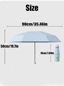 迷你口袋防水便攜旅行傘，防紫外線，2合1六折超輕防風晴雨兩用傘 - 彩色 - 查看 10