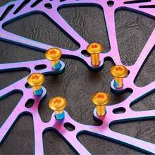 MOTSUV Mountain Bike Disc Brake Screws M5*10MM T25 Torx Fixing Screws Brake Pads Alloy Plated Colorful Anti-Slip Durable Screws Suitable For Bicycle Disc Rotors - Multicolor - View 7