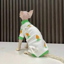 无毛猫长袖衬衫，弹性透气面料，夏季斯芬克斯猫舒适内衬 - 綠色 - 查看 7
