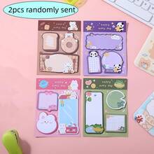 Notas adhesivas con formas de animales lindos, con patrones de animales, blocs de notas autoadhesivos, cuadernos exquisitos y compactos, adecuados para uso en la oficina y la escuela - Multicolor - Ver 13