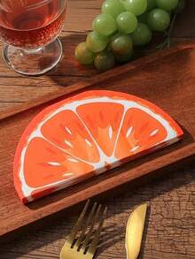 40/20/10/1pc Orange Shaped Hawaiian Napkins, Orange Pattern Tissues, Suitable For Outdoor Wedding Table Decor, Engagement Party, Personalized Wedding Napkins, Home And Hotel. Drink And Dessert Napkins For Wedding Table Decoration - Multicolor - View 5
