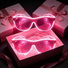 2 sets de gafas LED de colores brillantes, gafas fluorescentes para fiestas, diseño de luz segmentada multicolor, accesorio esencial para festivales de música EDM, Halloween y eventos de cosplay (baterías no incluidas) - 2 paquetes de gafas luminosas - Ver 13