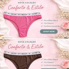 Kit 4 Calcinhas Tanga Microfibra Exposto - Multicolorido - Visão 4