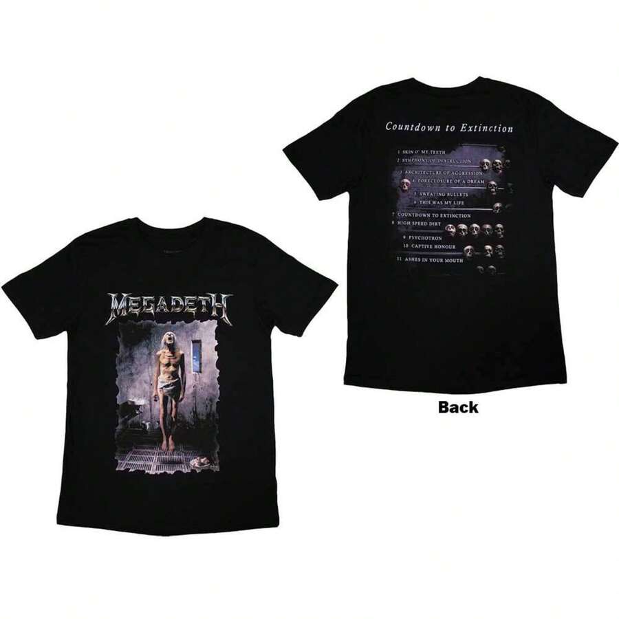 Megadeth Unisex T-Shirt Countdown - Black - View 1