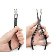 Professional Flat Stainless Steel Tape-In Hair Extension Clip Tool Set, Suitable For Tape-In Hair Extensions, Includes Hair Clips And Styling Tools - Black - View 8