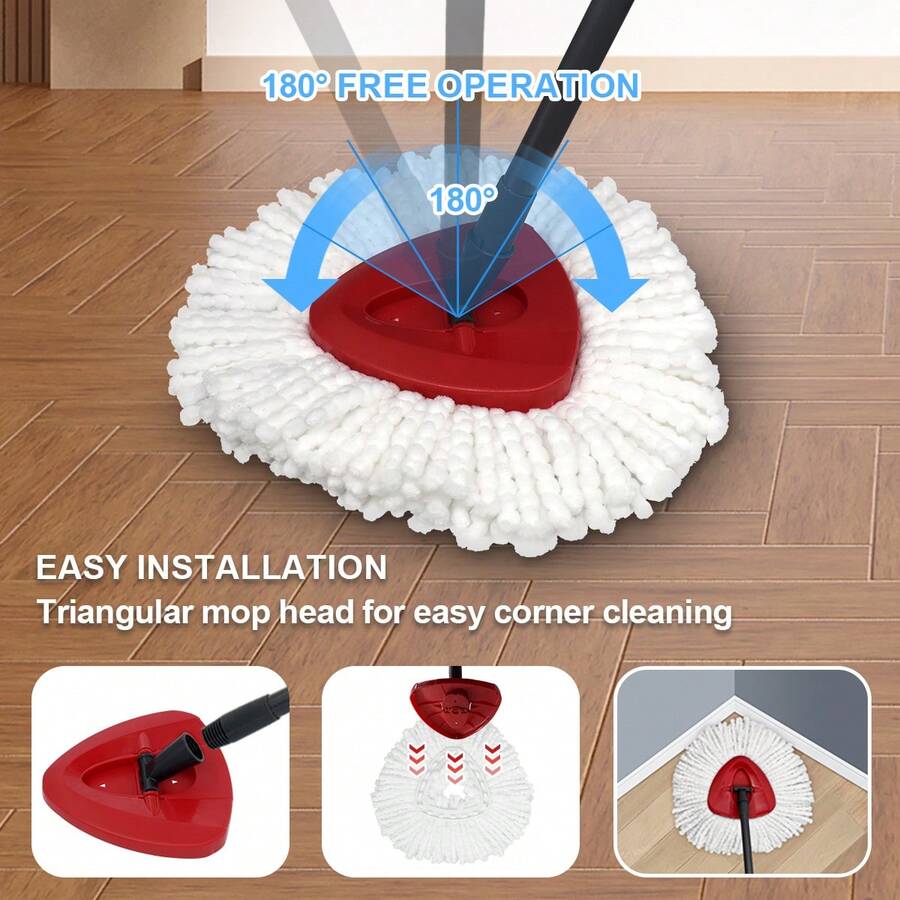 Yuunaie 1/2Pcs Spin Mop Replacememt Base Compatible With Easywring 1Tank Mop High Quality And Durable Mop Replacement Refills For Kitchen Bathroom Cleaning Supplies - Red - View 1