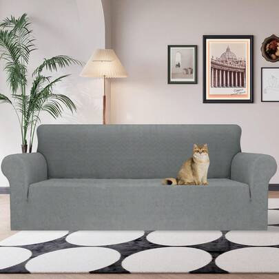 YSTYLE 1/2/3/4 Seater Stretch Sofa Cover With Armrests Modern Polyester Universal Anti-Scratch Non-Slip Washable Sofa Cover For Living Room Office Hotel