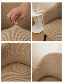 1 cái vỏ bọc sofa đơn nhỏ vân vỏ ngô, trang trí nhà cửa, vỏ bọc sofa dùng cho mọi mùa, che phủ toàn bộ sofa, chống bụi, phù hợp cho phòng ngủ và phòng làm việc, trang trí Giáng sinh - Cà phê màu be - Xem 5