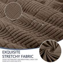 YSTYLE 1/2/3/4 Seater Stretch Sofa Cover With Armrests Modern Polyester Universal Anti-Scratch Non-Slip Washable Sofa Cover For Living Room Office Hotel - Brown - View 2