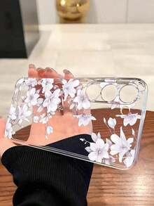 1 Piece Soft Romantic Fashion Floral Print Phone Case Compatible With Huawei Honor, Galaxy A04e/12/A13/A14/A34/A50/A52/A53/A54/S21/S22/S23/S24/S25/S25Ultra/S25FE/S26/S26 PLUS/S26 ULTRA/S26 EDGE, 6A/7A/8A, 12T/13T/15T/15T Pro - 透明 7 - 查看 3