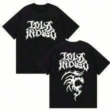 Group T-Shirts For Men, Lola Tour Indigo Double-Sided Printed T-Shirt, High-Quality Fashion Top For Men And Women, Gift For Father's Day Or Graduation, Summer Outfit For Men And Women. - màu đen - Xem 10