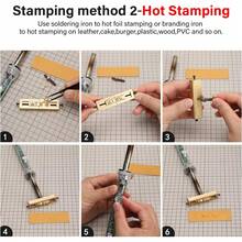 WUTA Brass Stamping Tools Flexible Letters Numbers Alphabets Characters Molds Leather Jewelry Metal Stamping Tools Hot Foil Stamping (Copper Set 83pcs) - B組符號 18件 - 查看 8