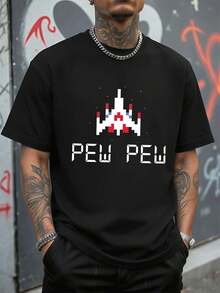 Men Plus Size T-Shirts - Black - View 1