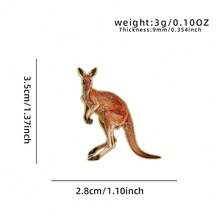 Kangaroo Enamel Brooch Pins Fashion Decorative Brooches Ornaments Lapel Bag Badges Jewelry Gifts - Burnt Orange - View 2