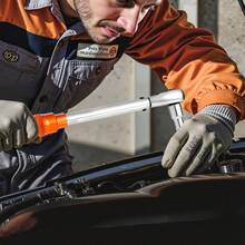 Click Torque Wrench Set, 3/8 Inch Drive, 5-60 N.M / 3.7-44.3 Lbf.Ft, Dual-Direction, 72-Tooth, ±3% High Precision, With Sockets, Bits, Extension Bar, Spark Plug Sockets, Adapter, Orange - 3/8 Inch - View 1