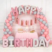 16 Inch Happy Birthday Balloon Banner, Pink White Foil Letter Balloons Birthday Party Decorations For Girls - Multicolor - View 8
