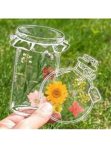 100pcs Transparent Petal Bookmarks For Teens, Bookmark Set (Without Dried Flowers), Suitable For Outdoor Handmade DIY Bookmarks, Handmade Bookmarks, Books And Gifts, Collect Spring, Summer, Autumn Floral Prints Games With Friends, Classmates And Partners - A - View 6