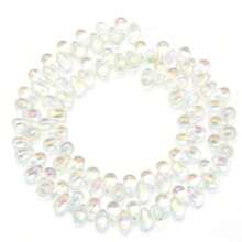 1 Strand 6*9mm Shiny Coated Teardrop Glass Beads, Approx. 95pcs, Hanging Artificial Crystal Glass Beads - Jewelry Making DIY Beads Accessories, DIY Special Bracelets, Earrings, Hair Accessories, Headwear, Pendants, Charms And Crafts - Water Drops - View 13