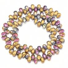 1 Strand 6*9mm Shiny Coated Teardrop Glass Beads, Approx. 95pcs, Hanging Artificial Crystal Glass Beads - Jewelry Making DIY Beads Accessories, DIY Special Bracelets, Earrings, Hair Accessories, Headwear, Pendants, Charms And Crafts - Water Drops - View 15