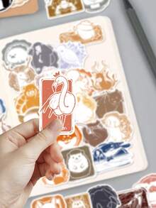 50 Stücke Cartoon Tier Poststempel Aufkleber - und süße Designs - perfekt für Wasserflaschen, Handyhüllen, Scrapbooks, Aufbewahrungsboxen, Skateboards, Laptops und Koffer - lustige Geschenke - Verschiedenfarbig - Übersicht 8