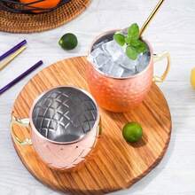 1件/2件/4件 純銅杯，手工厚銅杯，經典錘紋飾面，天然銅內襯，適用於廚房和辦公室。杯子、葡萄酒杯、水杯、馬克杯，教師節禮物、父親節禮物，派對必備咖啡杯 - 彩色 - 查看 13
