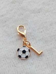 Exquisite Football Pendant Gold A-Z Letter Keychain, Gold Letter Charm, Cute Key Ring Handbag Pendant, Bag Charm, Keychain Bag Accessory, Phone Case Wallet Car Key Accessory - Multicolor - View 22