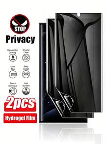 2 piezas Protector de pantalla de privacidad de hidrogel ultra delgado, fácil instalación, sin burbujas, tacto sensible, respuesta rápida de desbloqueo de huellas dactilares, compatible con Samsung A56/A55/A54/A53/A36/A35/A34/A26/A25/A24/A17/A16/A15/A07/A06/S26 Ultra/S25/S24/S23/S22/S21/S20/S10 Plus/S10/S9/S8 y otros modelos - Negro - Ver 86