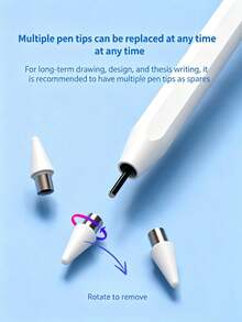 Eight Nibs Packed In A Transparent Box. Replacement Tip Compatible With Apple Pencil 1st/2nd Generation Stylus Nib Special Tip For IPad Stylus Capacitive Pen - White - View 2