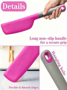1pc Extra Large Silicone Cake Spatula - Heat Resistant, Non-Stick, Flexible Kitchen Tool For Cooking, Baking, Mixing And Scraping, Silicone Jam Mixing Scraper Large Cake Cream Spatula Baking Kitchen Baking Tool, Kitchen Accessories, Baking Equipment Accessories, Cake Supplies - Multicolor - View 9