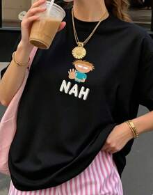 TrendyNah - Everyday T-Shirt - 黑色 - 查看 1