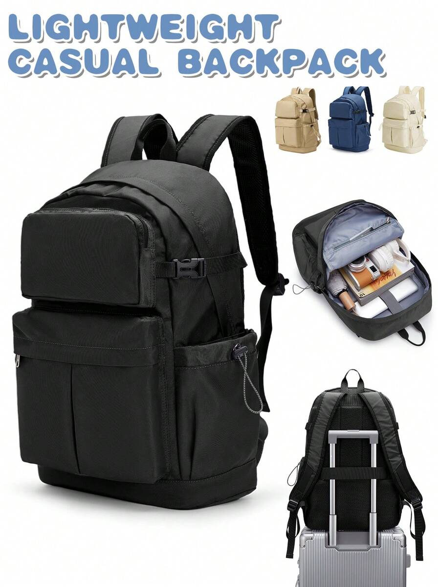 Mochila para portátil de gran capacidad, mochila de viaje casual con múltiples compartimentos, cabe portátiles de 15.6 pulgadas, mochilas escolares para estudiantes de secundaria, mochila de negocios ligera, impermeable y a prueba de golpes, con correas de hombro ergonómicas y acolchadas transpirables - Multicolor - Ver 1