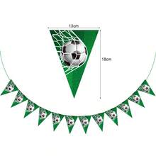 2 Sets/1 Set Green Football Theme Happy Birthday Banner, Football Sports Birthday Party DIY Hanging Decoration Supplies - Multicolor - View 12