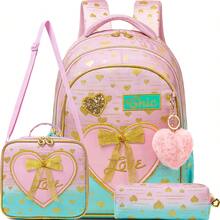 3pcs/Set Girls Floral Print Backpack, Includes Crossbody Bag And Water Bottle Holder, Lightweight Student School Bag Set - Girls' Schoolbag - View 18