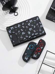 一套简约花卉图案兼容配件，适用于Switch2 (2025)/Switch NS/Switch OLED，包括白色/黑色主机保护壳、手柄保护套、收纳袋、卡槽底座、TPU软壳，优雅实用，便携式支架，防摔防刮防污，时尚浪漫礼物。 - 彩色 - 查看 24