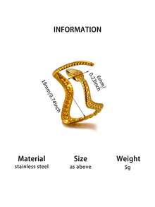 Anillos de serpiente de acero inoxidable para mujeres y hombres, color dorado, anillo de dedo ajustable, joyería vintage gótica y estética - Amarillo Oro - Ver 12
