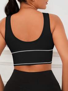 3pcs/Set Plus Size Women EssElegance Wireless Padded Sports Bra, Supportive High Elasticity Yoga & Running Bra - Multicolor - View 7
