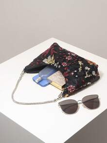 (隨機圖案) 女款肩背包、亮片包、花卉圖案、刺繡包、女款手提包、晚間、派對穿搭、舞會包、舞會配件、婚禮用品、優雅女款錢包、女性禮物 - 彩色 - 查看 6