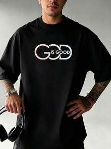 Camiseta de manga corta con eslogan religioso simple para hombres, cómoda y transpirable, adecuada para el verano, de moda destacada - Burdeos - Ver 11