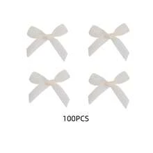100 piezas Decoraciones de moño de cinta mini de 1.38*1.38 pulgadas, adecuadas para manualidades DIY y fiestas, cumpleaños, Navidad, compromiso, boda, Día de San Valentín, etc., 8 colores disponibles - Arco - Ver 8
