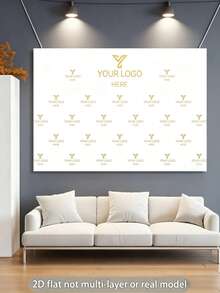 1 pieza Diseño de logotipo personalizado con fondo, adecuado para eventos empresariales, festivales, pancartas y accesorios personalizados, material de vinilo portátil y colorido - Blanco - Ver 4
