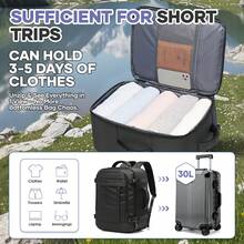 Airline Standard Vacuum Compression Travel Backpack, 40*30*20cm Carry-On Backpack, Large Capacity Weekend Bag, Waterproof Multi-Compartment Backpack, Fits 15.6-Inch Laptop For Air Travel, Business Travel And Overnight - Multicolor - View 3